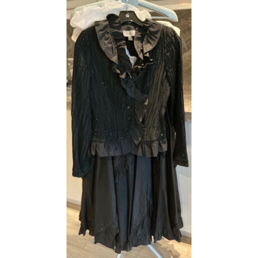 Rickie Freeman For Teri Jon Black Formal 2 Piece Set Sz 4